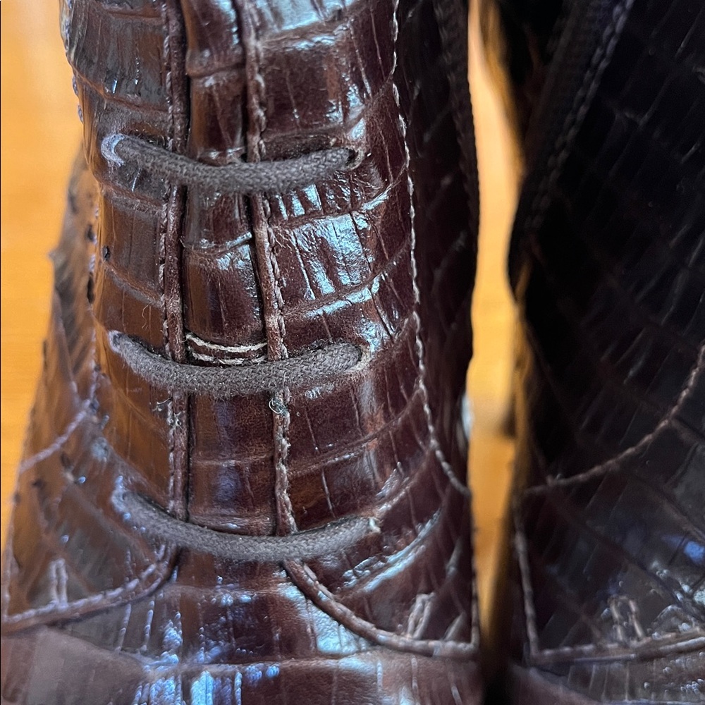 Talbots Brown Crocodile Pattern Upper Leather 4.5… - image 6